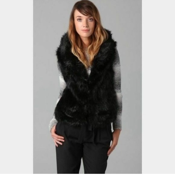BB Dakota Jackets & Blazers - BB Dakota Jack Black Faux Fur Vest